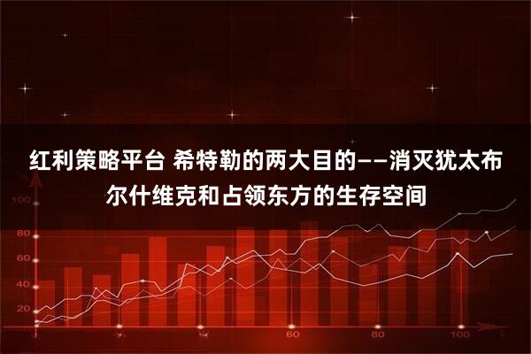 红利策略平台 希特勒的两大目的——消灭犹太布尔什维克和占领东方的生存空间