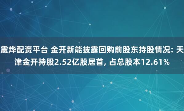 震烨配资平台 金开新能披露回购前股东持股情况: 天津金开持股2.52亿股居首, 占总股本12.61%